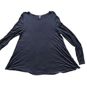 New Condition Eileen Fisher Black Long Sleeve Top Viscose Spandex Women's Medium